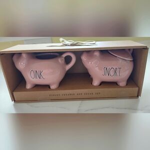 New - Rae Dunn Piglet Creamer and Sugar Set